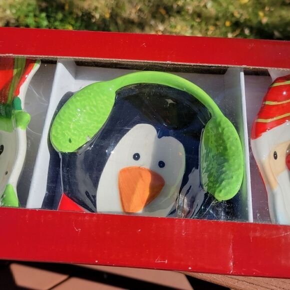 Holiday Themed Ceramic Condiment Dishes Set of 3 New In Box - Picture 6 of 8